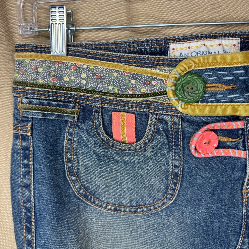 Carol Anderson for Cabi Boho Embroidered Denim Midi Whimsy Size 8 - Picture 3 of 6